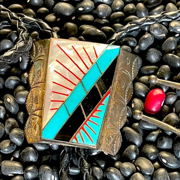 native American Indian Zuni Bolo tie - Picture 2 of 12